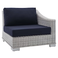 Sunbrella® Outdoor Patio Wicker Rattan Right-Arm Chair