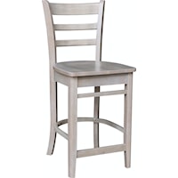 Farmhouse Bar Stool with Ladder Back