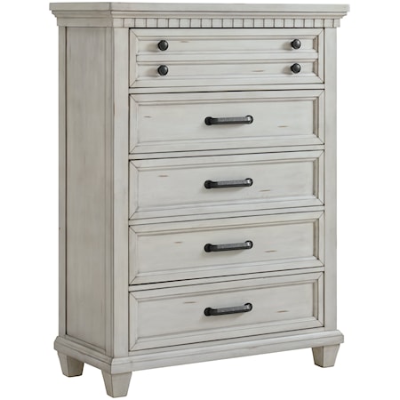 Cottage 5-Drawer Chest with Dental Molding