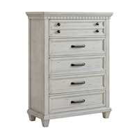 Cottage 5-Drawer Chest with Dental Molding