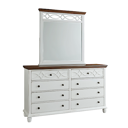 Dresser and Mirror Set