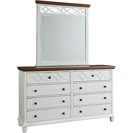 Dresser and Mirror Set