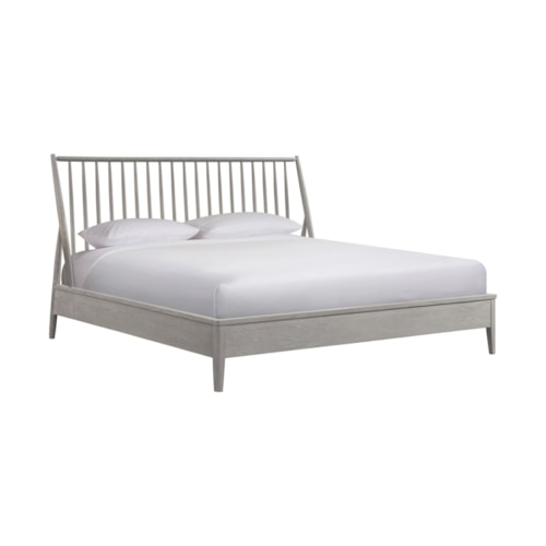 Contemporary King Bed with Spindle Headboard