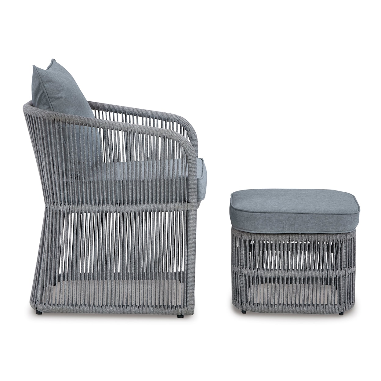 Ashley Signature Design Coast Island Outdoor Chair with Ottoman and Side Table