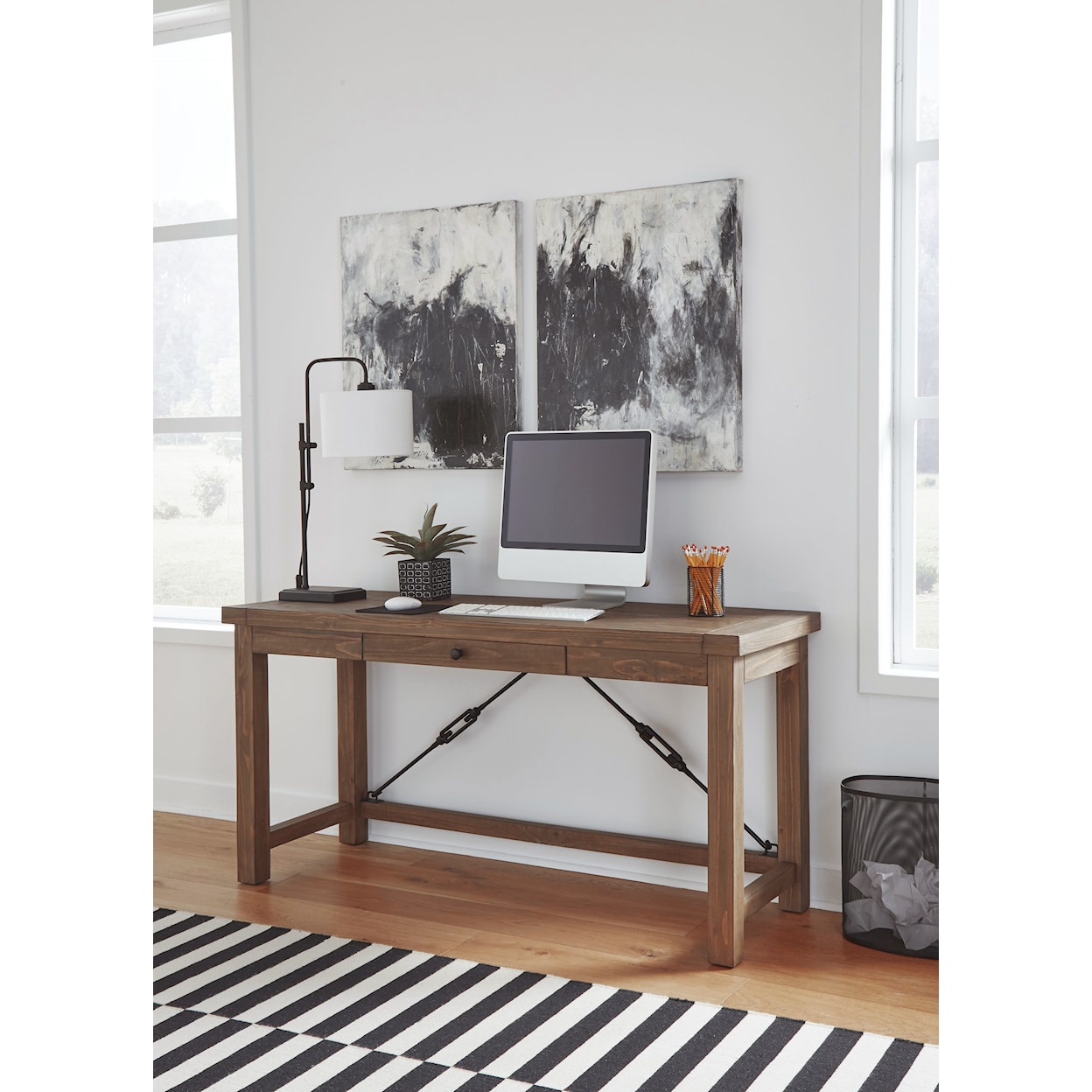 Modus International Autumn Writing Desk in Flint Oak