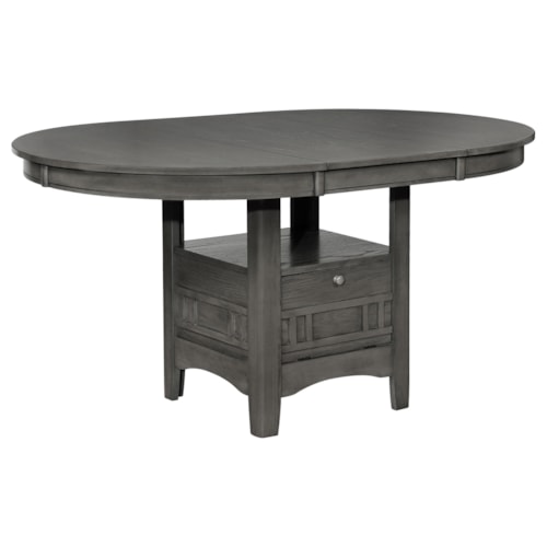 Lavon Oval 60-Inch Extension Leaf Dining Table Medium Grey