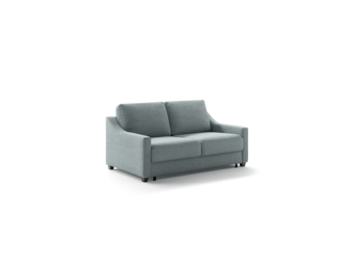 Casual Modern Slope-Arm Queen Sleeper Loveseat