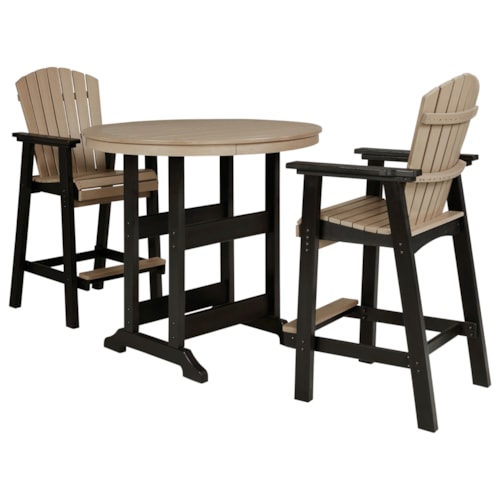 3-Piece Round Bar Table Set