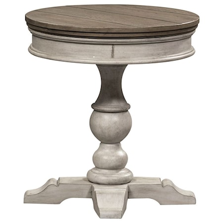 Round Pedestal Chairside Table