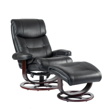 Pedestal Swivel Recliner and Ottoman