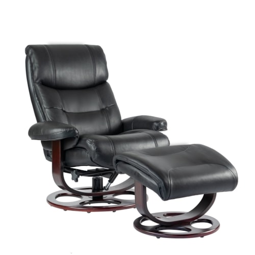 Traditional Pedestal Swivel Recliner & Ottoman