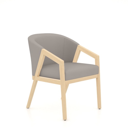 Contemporary Upholstered Chair with Curved Backrest