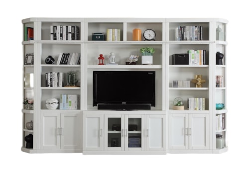 Cottage 6-Piece Entertainment Wall with Adjustable Shelving