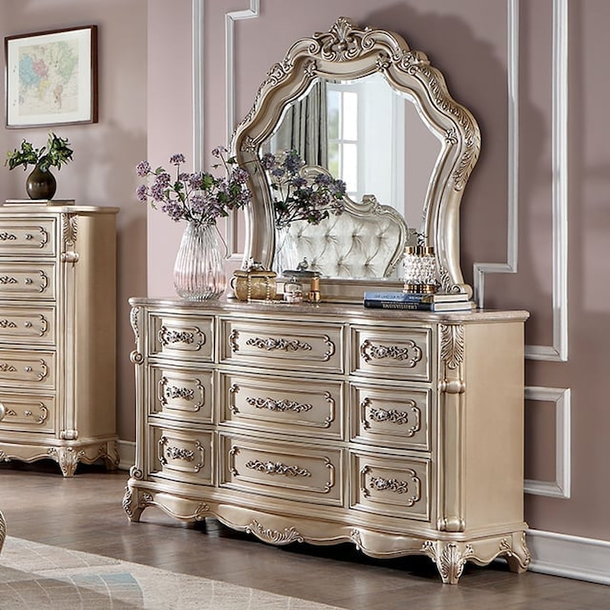 Furniture of America - FOA Rosalind Upholstered King Bedroom Set