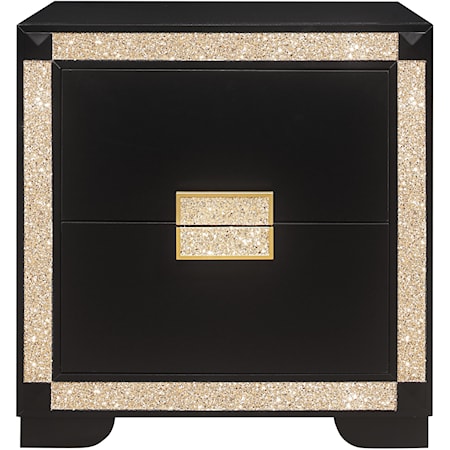 RIVERA BLACK AND GOLD NIGHTSTAND |