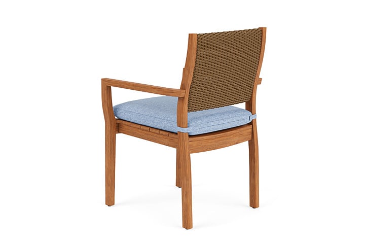 Lloyd Flanders Teak Loom-Back Dining Armchair