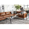 Bravo Furniture Trafton Leather Sectional Sofa w/ Chaise & Wood Feet