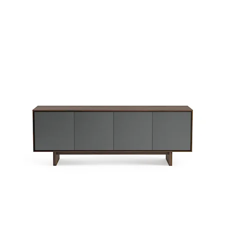 Contemporary 4-Door Media Console with Soundbar Shelf