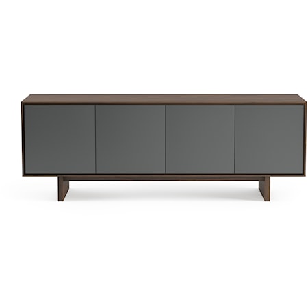 Contemporary 4-Door Media Console with Soundbar Shelf