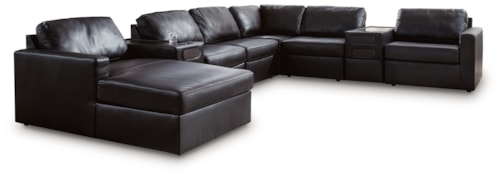 8-Piece Sectional With Chaise And Audio Consoles