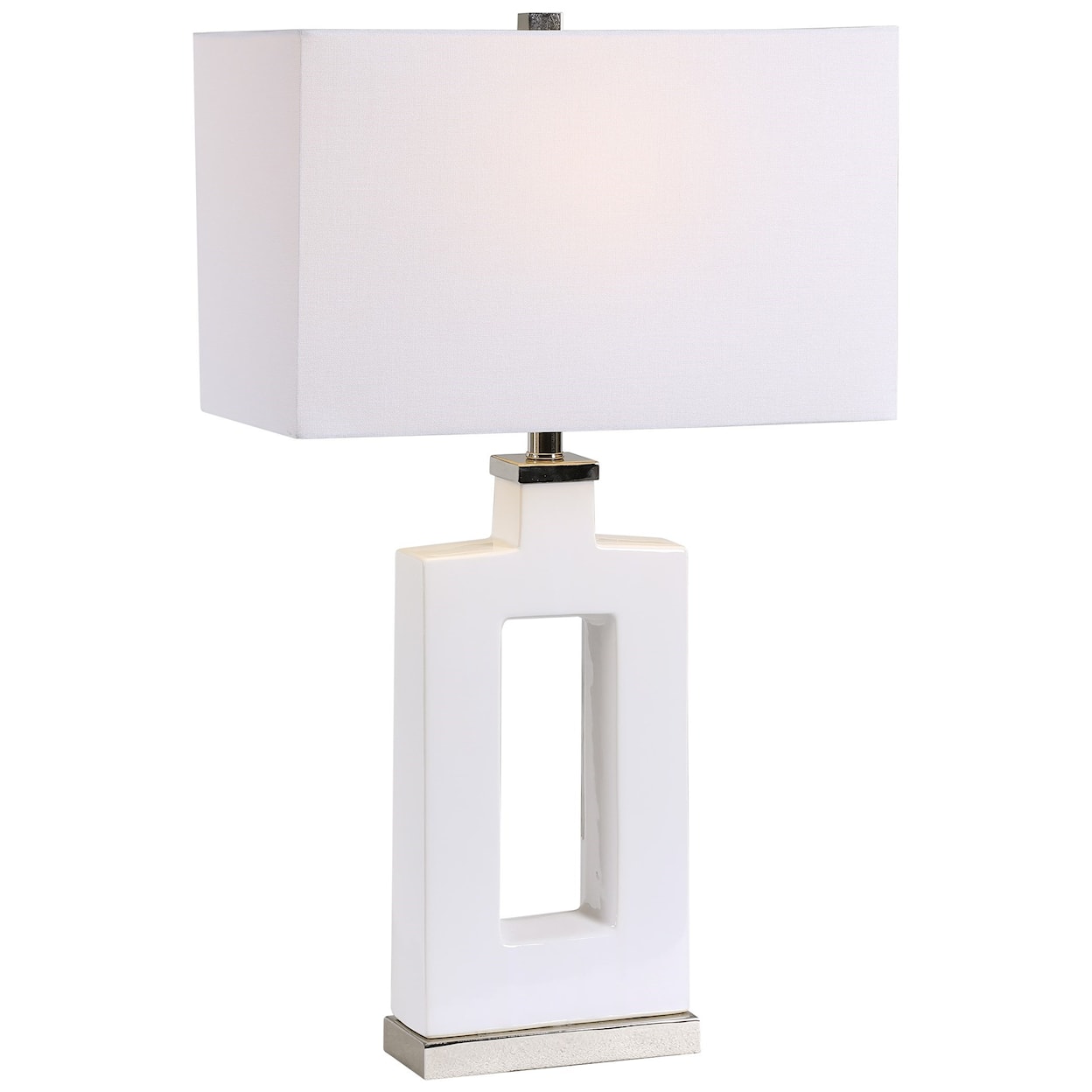 Uttermost Table Lamps Entry Modern White Table Lamp
