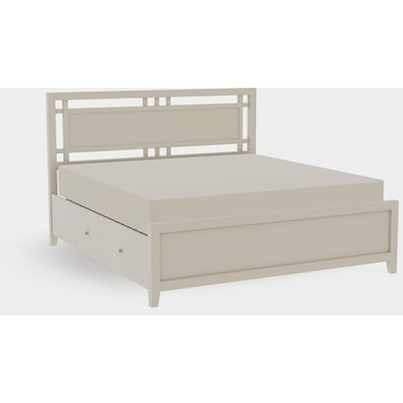 Atwood King Gridwork Bed with Both Drawerside Storage