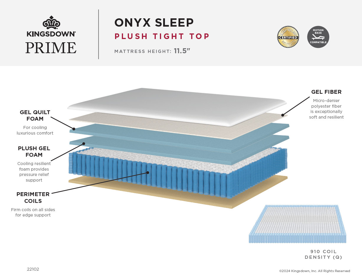 Queen Prime Onyx Plush TT Hybrid