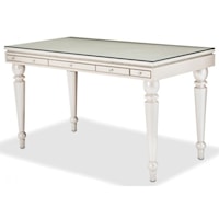 Glam 5-Drawer Writing Desk with Glass Top
