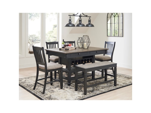 6-Piece Counter Table Set with Bench