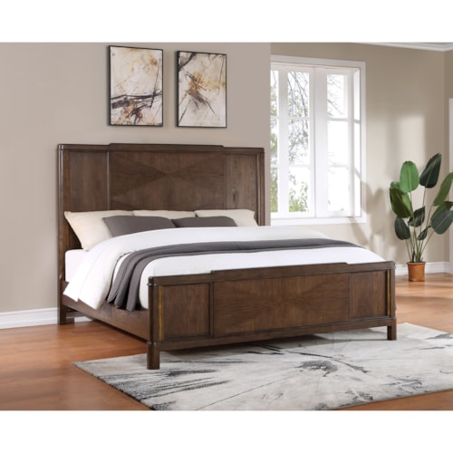Transitional King Panel Bed