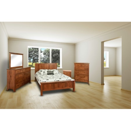 Customizable Solid Wood Queen Panel Bed