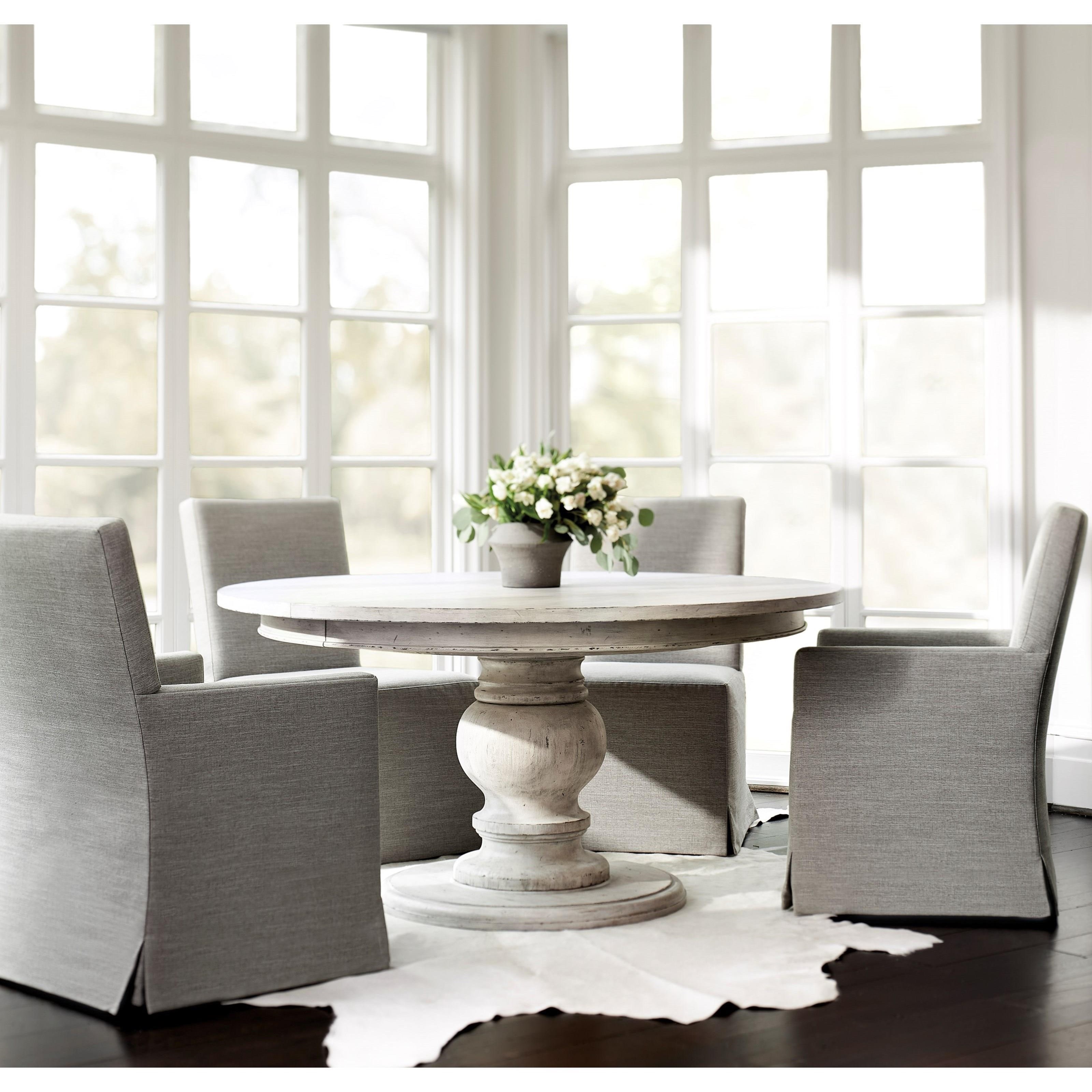 white round dining table with leaf