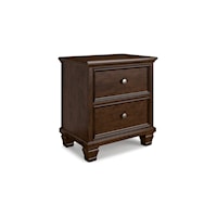 Transitional 2-Drawer Nightstand