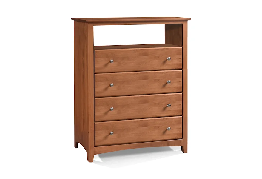 Shaker Bedroom 4 Drawer Combo Chest by Archbold Furniture at Esprit Decor Home Furnishings