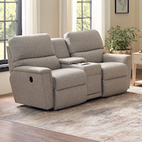 Casual Power Reclining Loveseat with Power Headrest, Lumbar, & Console