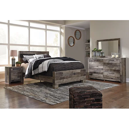 6 Pc Queen Bedroom Set (3 PC QB+DR+MR+NS)