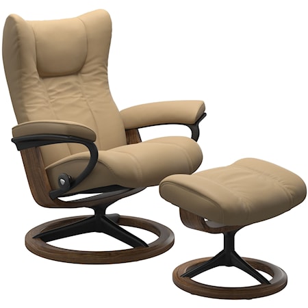 Medium Chair & Ottoman with Signature Base