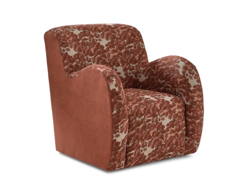 Transitional Swivel Glider Chair with English Arms