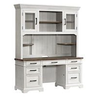 Cottage Credenza and Hutch with Adjustable Shelving