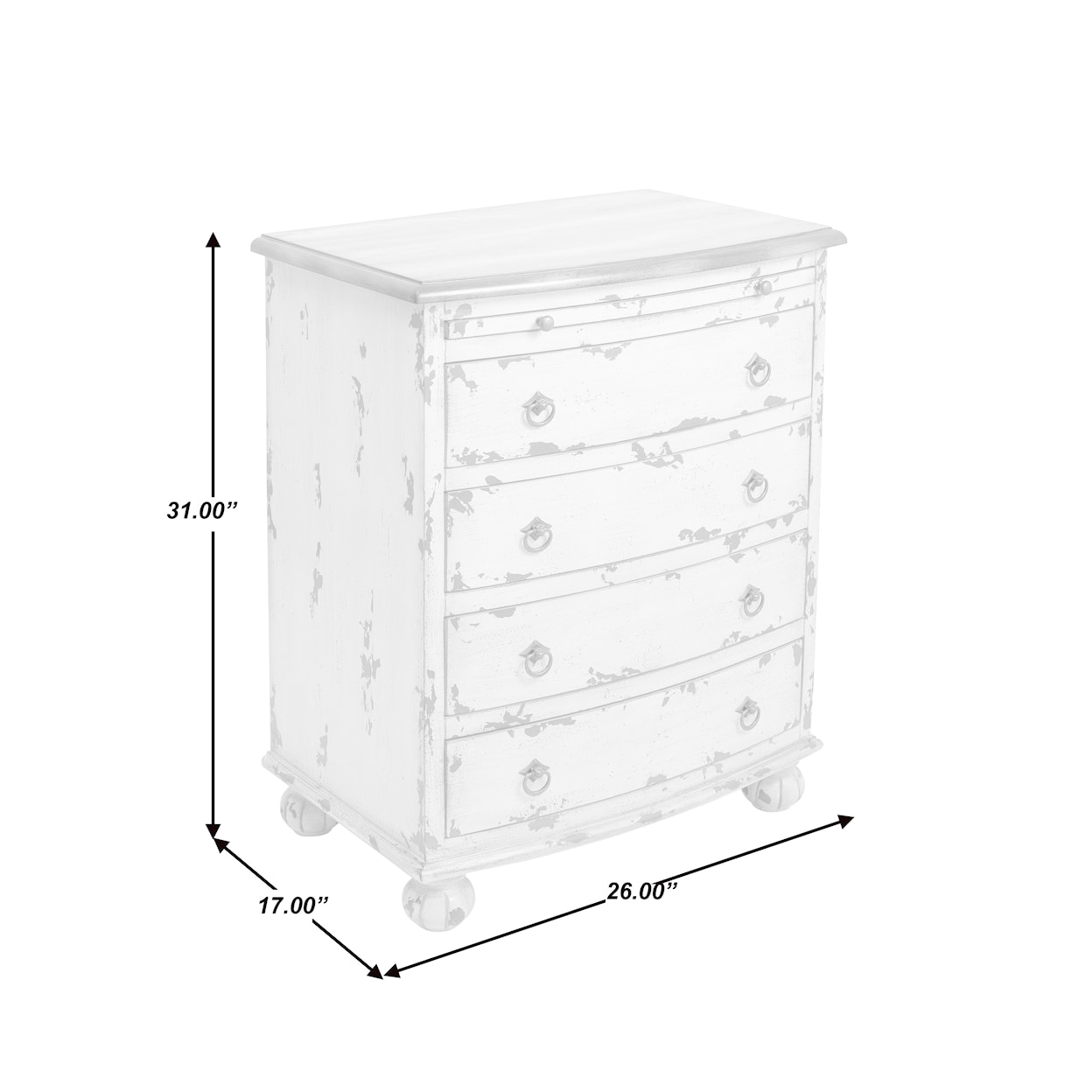 Accentrics Home Accents White Distressed Two Tone Drawer Chest