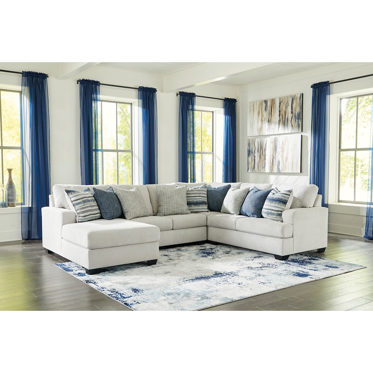 Ashley Furniture Benchcraft Lowder 4-Piece Sectional with Chaise