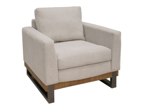 Modern Upholstered Armchair with 1-Pillow
