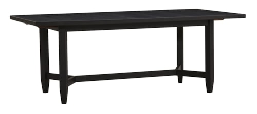 Transitional Trestle Dining Table with Breadboard Leaves
