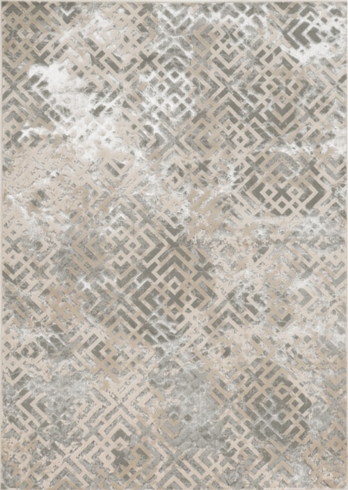 5'3" x 7'7" Sand Silver Dimensions Rug