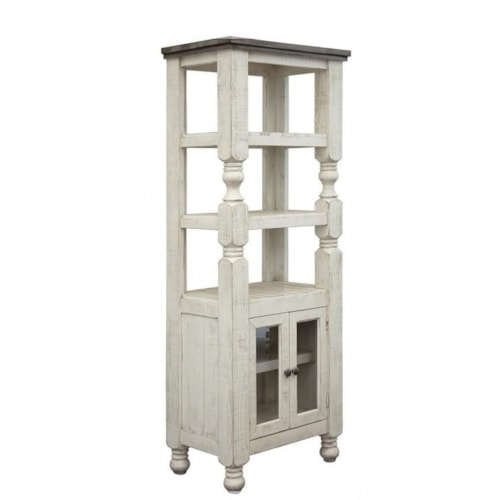 Farmhouse 2-Door Bookcase with Open Shelving
