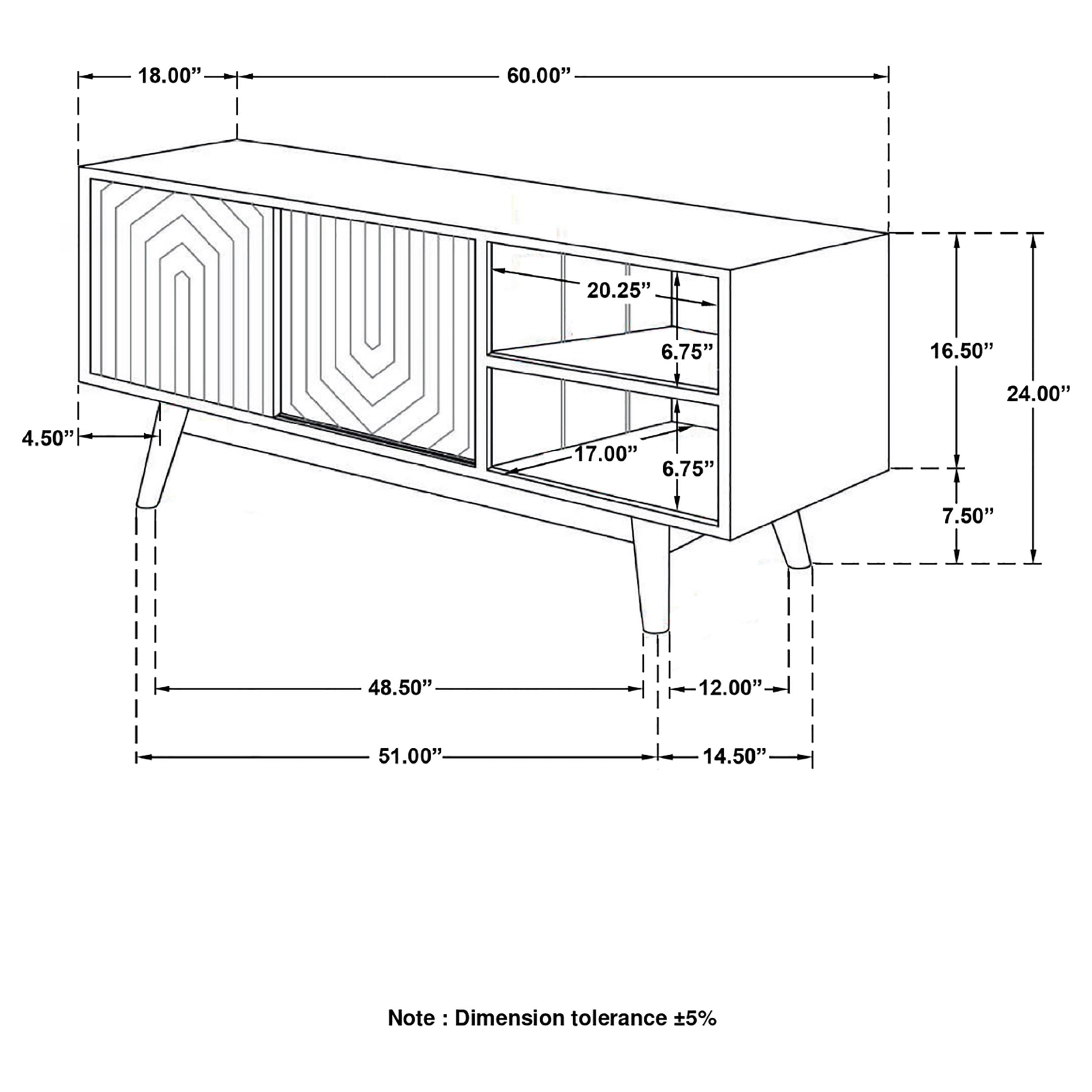 Coaster Coaster TV Console w/ Sliding Doors