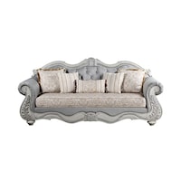 Traditional Upholstered Sofa with Button Tufting