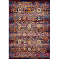 5'3" x 7'10" Red/Multicolor Rectangle Rug