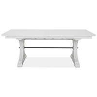 Farmhouse Industrial Trestle Dining Table with Buttery Leaves