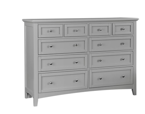 Transitional 8-Drawer Dresser with Satin Nickel Hardware